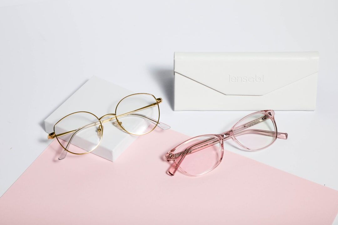 Refined prescription eyeglasses with thin gold frame