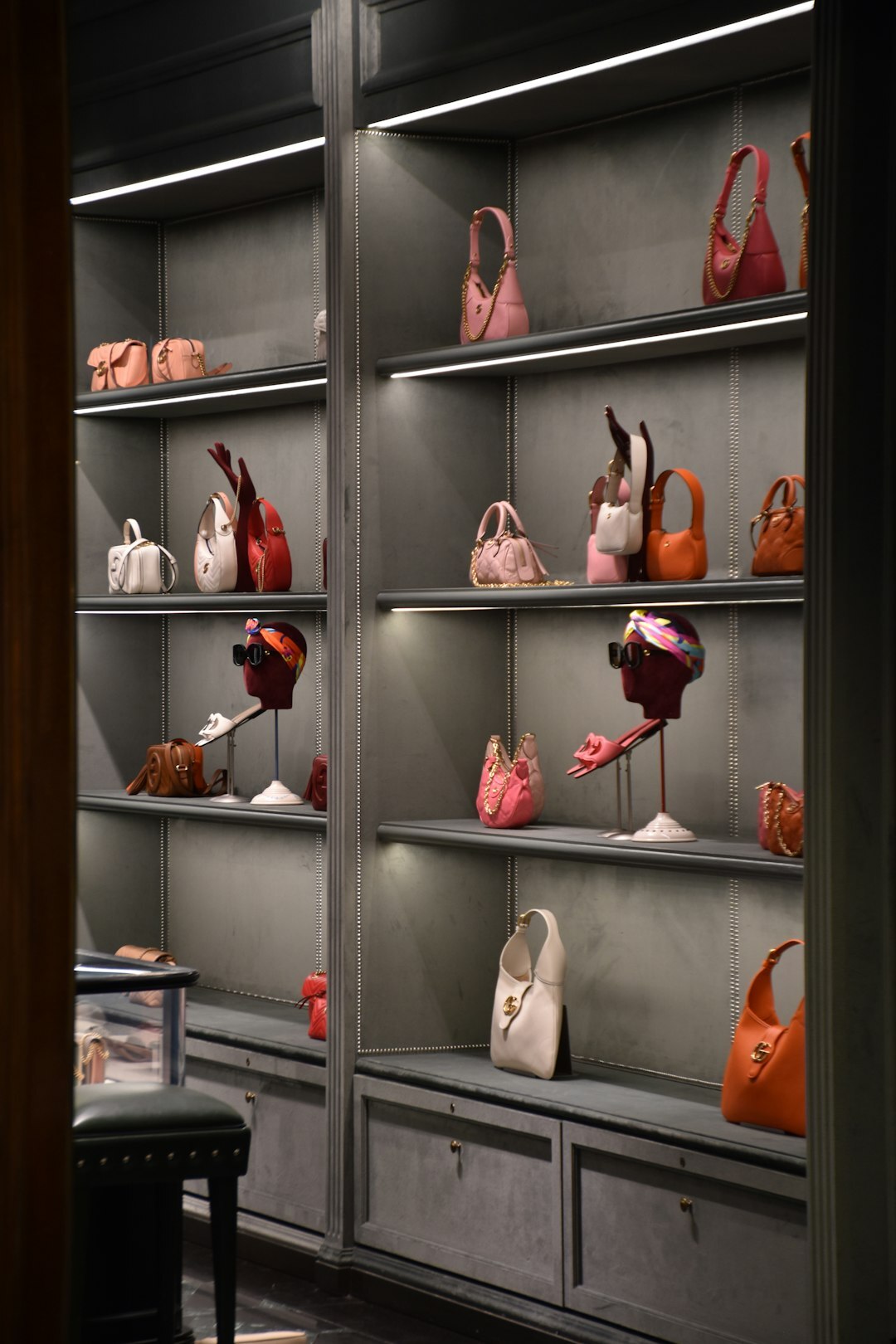 luxury handbag display