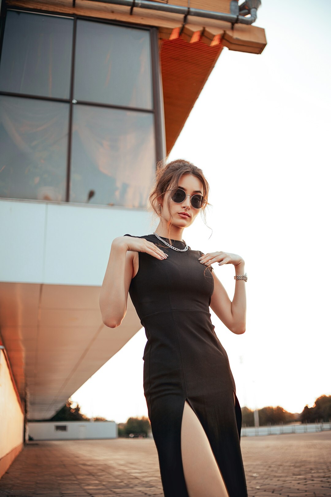 elegant woman wearing luxury dress